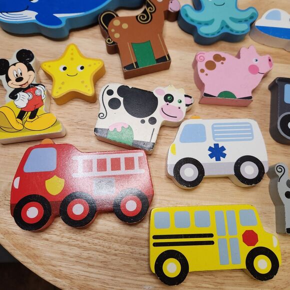 Wooden Cut-Out Puzzle Piece Assortment – Mixed Shapes, Display Use - Picture 6 of 9